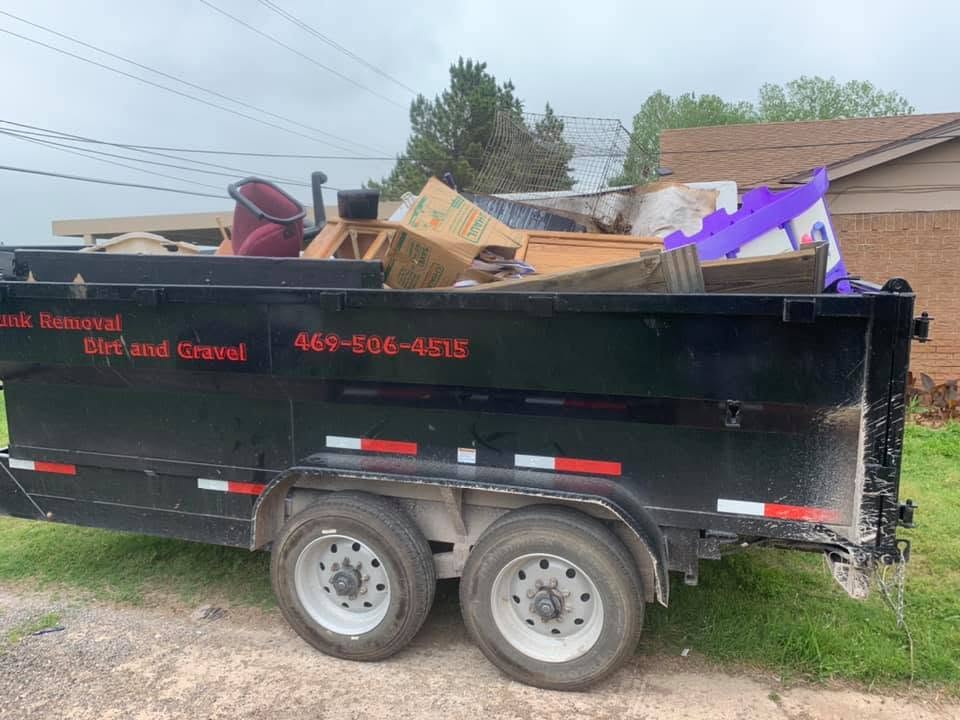 Loaded junk removal trailer
